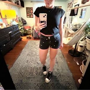 Embroidered pacsun jean shorts